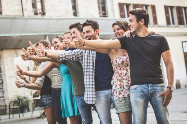 Group of Friends with Thumbs Up